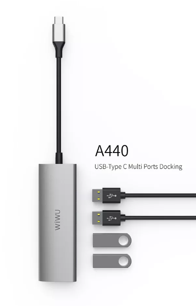 Wiwu Alpha 4 in 1 USB-C Hub Multi-Port Connect Hub | Gray