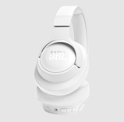 سماعات JBL Tune 720BT اللاسلكية فوق الأذن بصوت جهير نقي باللون الأبيض