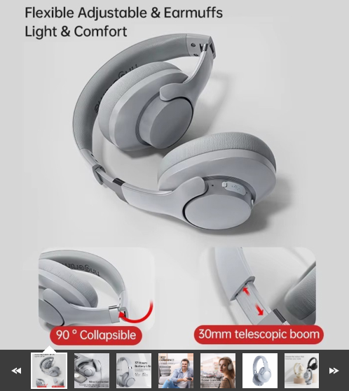 Wireless Active Noise Cancelling HeadPhones White