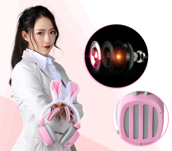 XIBERIA Gaming Headset with Rabbit Ear with 3.5mm
