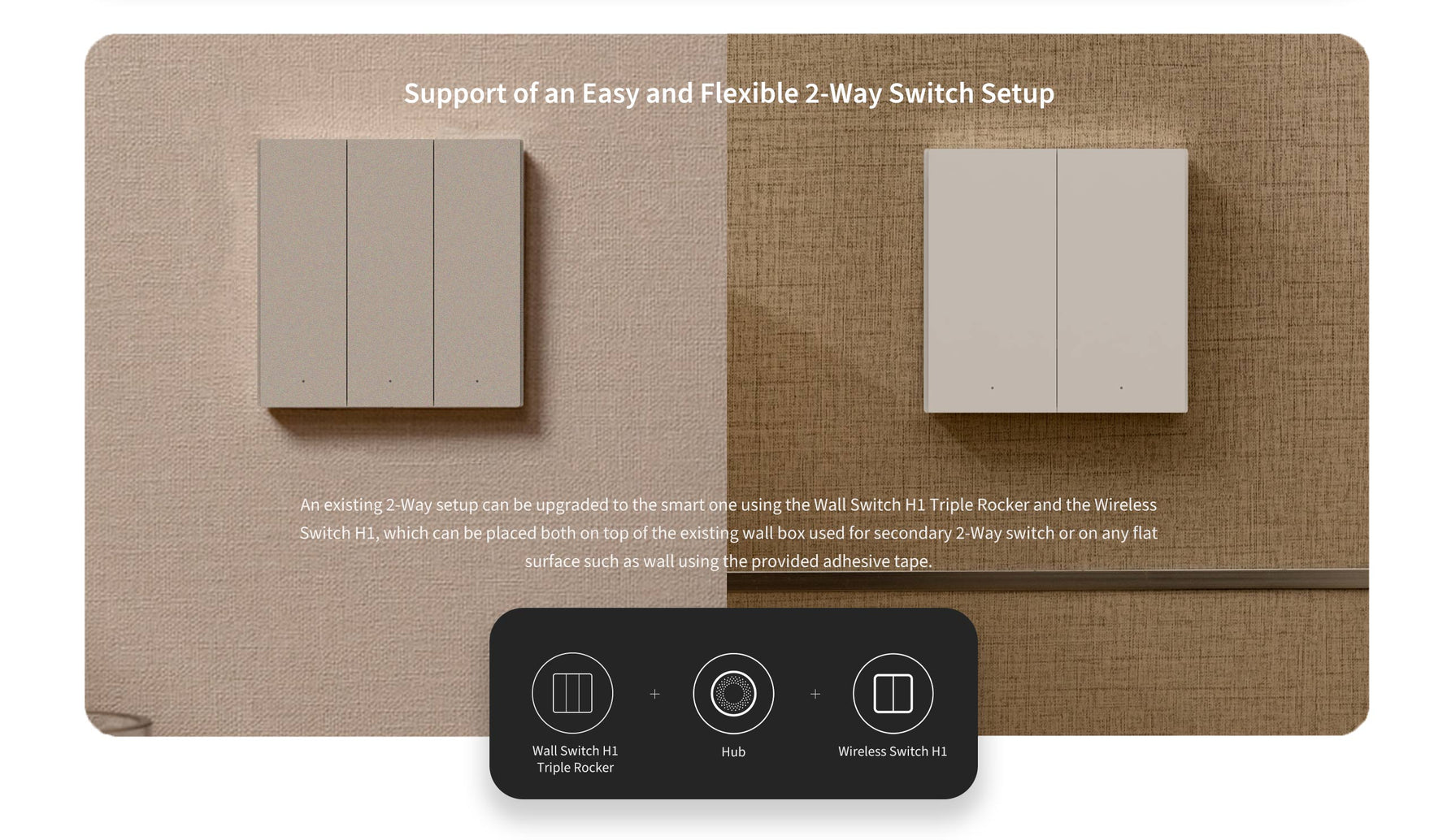مفتاح حائط ذكي H1 ثلاثي الروك (بدون محايد) من Aqara
