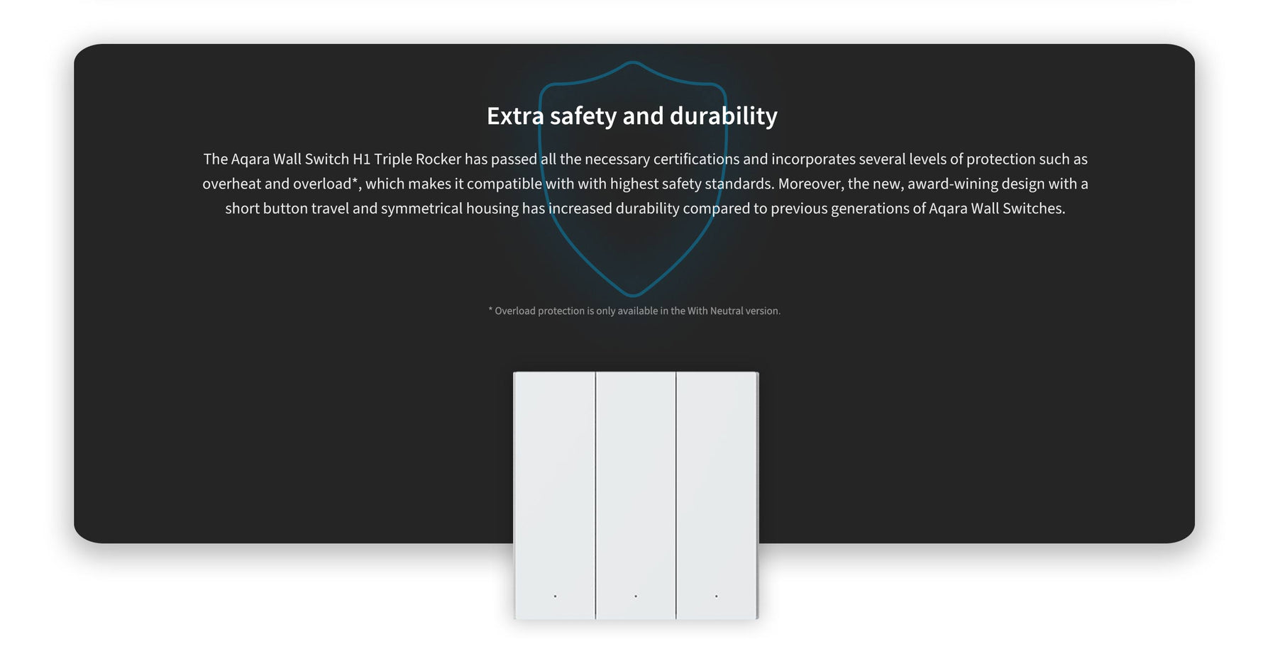 مفتاح حائط ذكي H1 ثلاثي الروك (بدون محايد) من Aqara