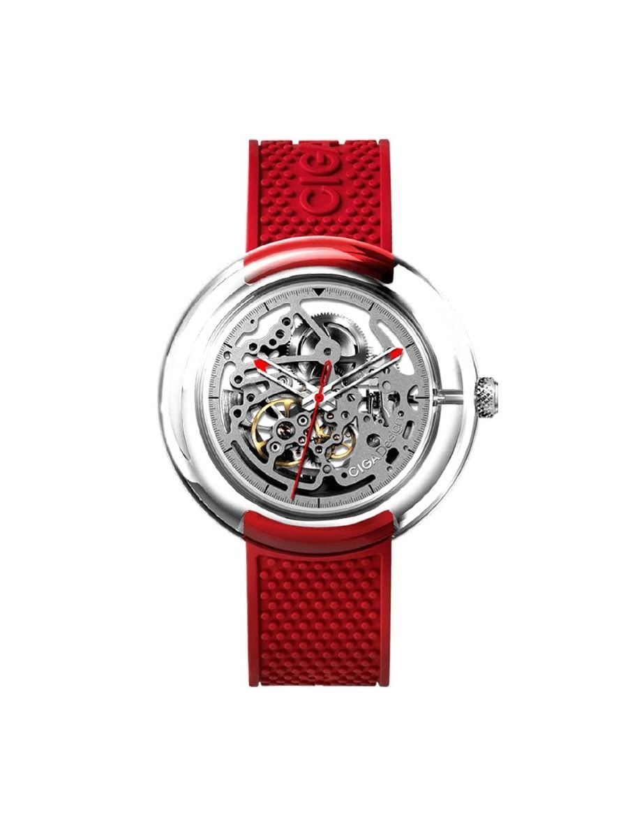 CIGA Design T Series Automatic Mechanical Skeleton Wristwatch Red (T011-TR90-5RE)