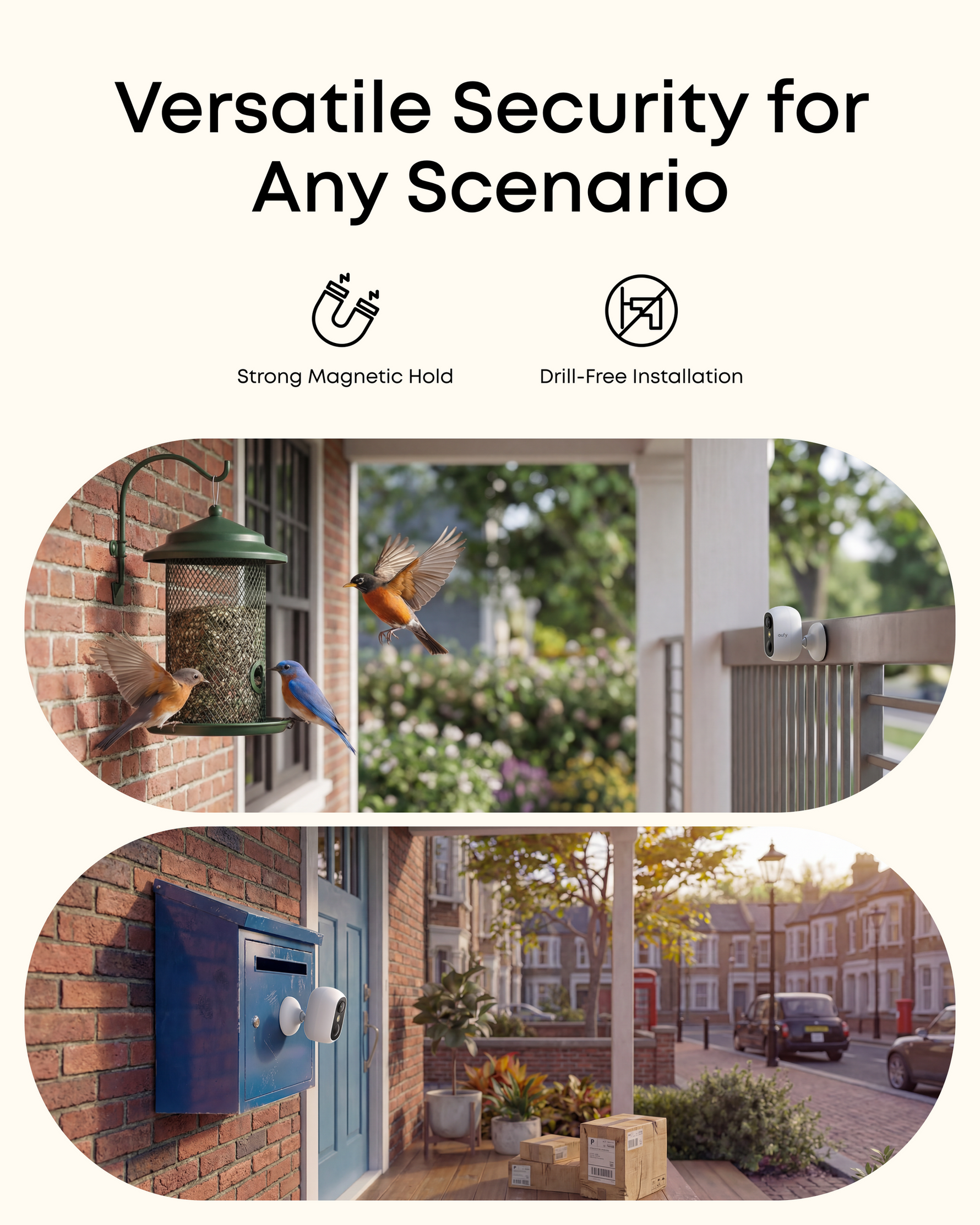 eufyCam C35 Flexible Security Camera with Color Night Vision | White