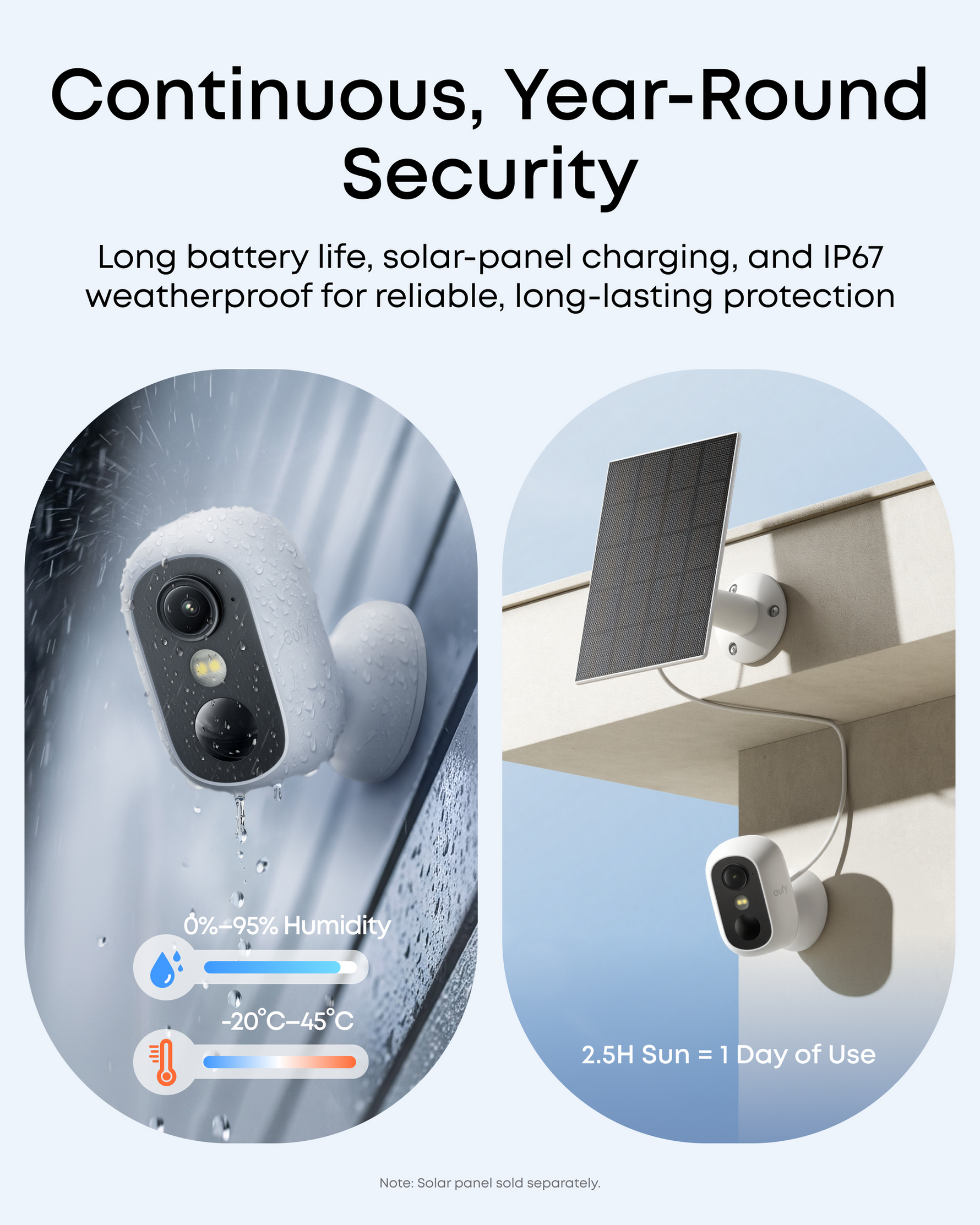 eufyCam C35 Flexible Security Camera with Color Night Vision | White