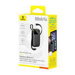 باور بانك Baseus EnerFill FC31 Qpow3 بشاشة رقمية مع كابلين USB-C مدمجين بسعة 10000mAh وقدرة 45 واط - أسود كوني
