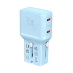 LZEL TravelPro Series Dual Port GaN Travel Wall Charger 45W I Dual Type-C Output I Global compatibility