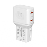 LZEL TravelPro Series Dual Port GaN Travel Wall Charger 45W I Dual Type-C Output I Global compatibility