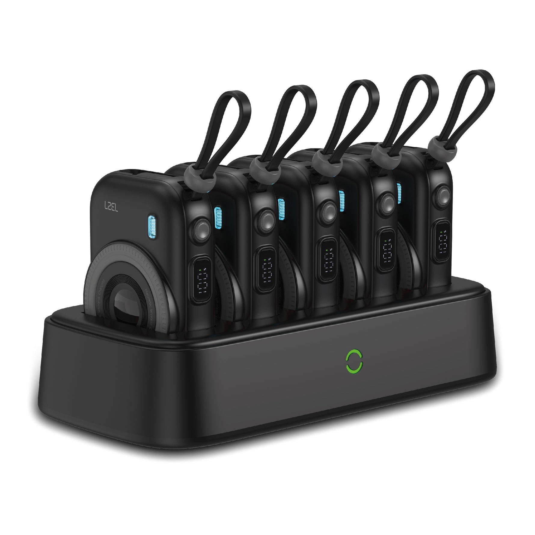 محطة الطاقة المحمولة PentaEnergia من ليزل 10,000 مللي أمبير × 5 تدعم الشحن اللاسلكي مع كيبل مدمج|أسود