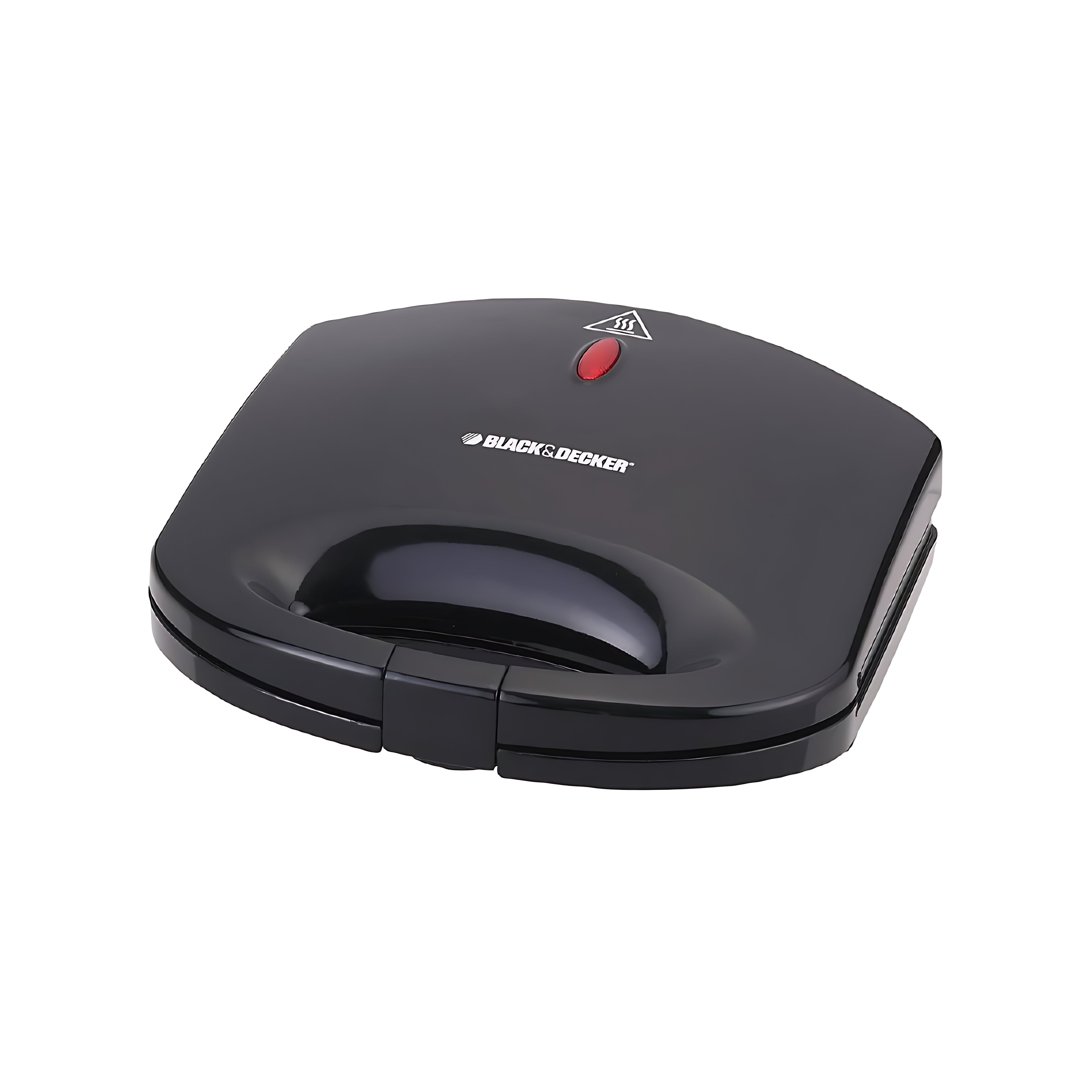 صانعة الساندويتش TS1000-B5 من Black & Decker  شريحتين قوة 600 واط | أسود