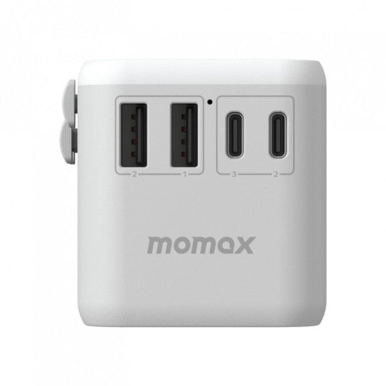 Momax 1-World 70W GaN 5 ports + AC Travel Adapter | White