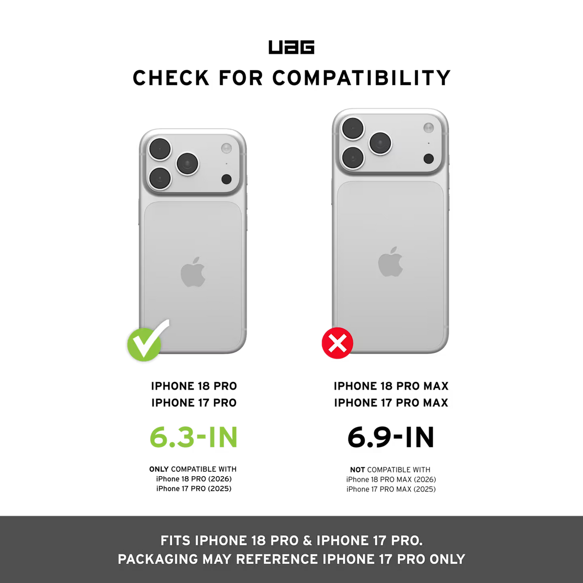 كڤر حماية UAG Plasma XTE متوافق مع MagSafe لهاتف iPhone 18 Pro / 17 Pro | أسود/شفاف