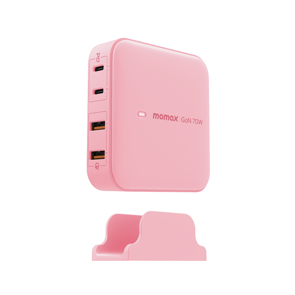 Momax Desktop Charger One Plug 70W 4-Port | Pink (UK)