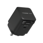 شاحن حائط 65w من Momax مع كيبل USB-C قابل للسحب | أسود