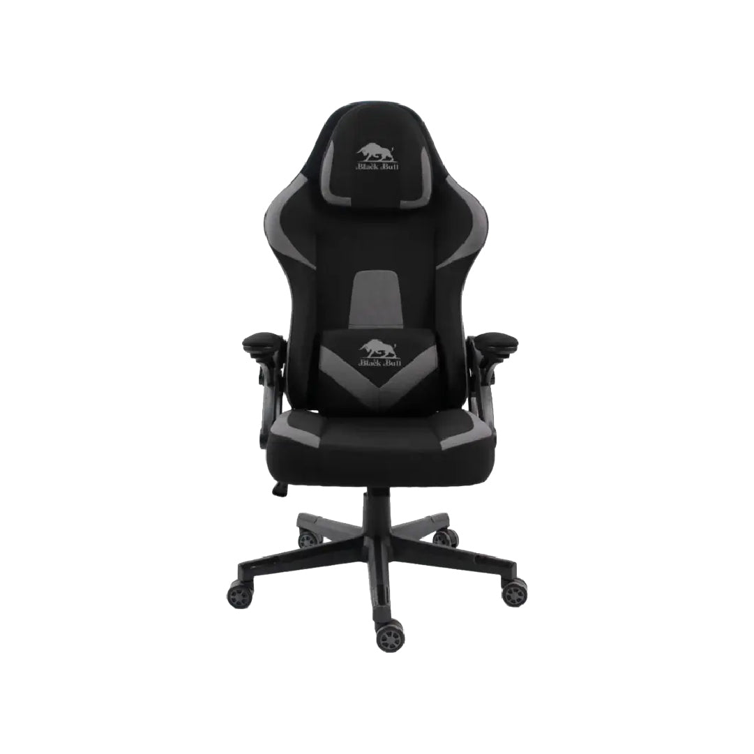 Black Bull Gaming Chair With Molded Headrest Up & Down | Fabric Black/Gray