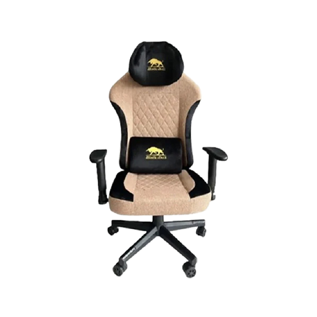 Black Bull Gaming Chair With Molded Headrest Up & Down - Fabric | Black/Brown