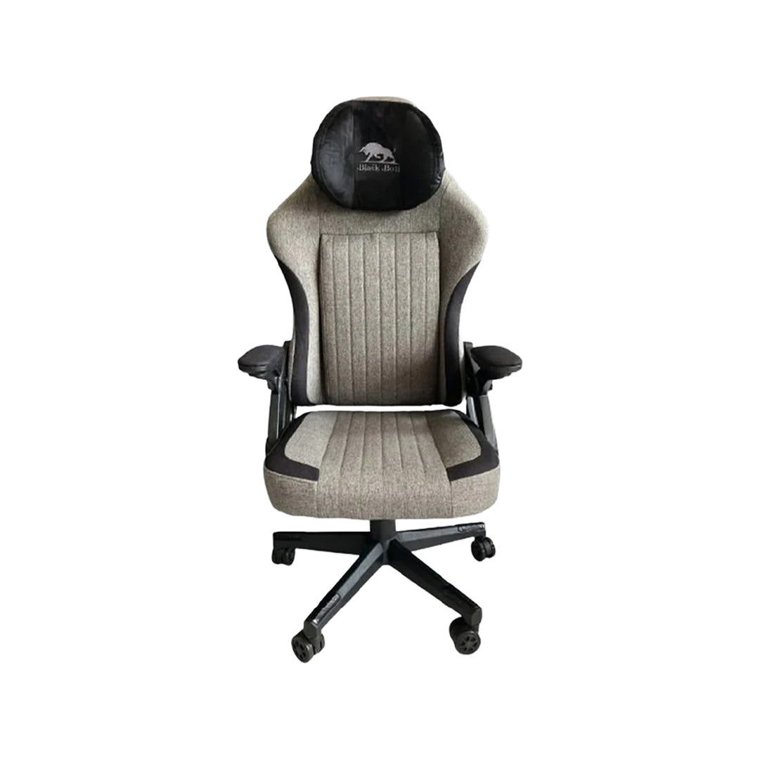 Black Bull Gaming Chair with Adjustable Molded Headrest – Fabric | Gray / Black