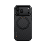 UNIQ KEVA MŌV Aramid Protection MagSafe Case with 360° Kickstand for iPhone 18 Pro Max | Carbon Black