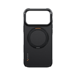 UNIQ KEVA MŌV Aramid Protection MagSafe Case with 360° Kickstand for iPhone 18 Pro Max | Carbon Black