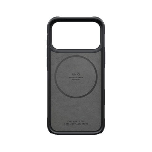 UNIQ KEVA MŌV Aramid Protection MagSafe Case with 360° Kickstand for iPhone 18 Pro Max | Carbon Black