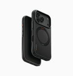 كڤر حماية UNIQ KEVA MOV من أAramid، متوافق مع MagSafe وحامل دوار 360° لهاتف iPhone 18 Pro | أسود كربوني