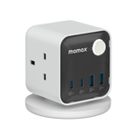 Momax 1-charge Work Flow 3-outlet Digital Display Power Cube With Usb  | White