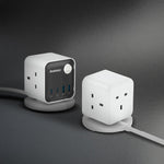 Momax 1-charge Work Flow 3-outlet Digital Display Power Cube With Usb  | White