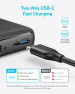 ANKER Power Bank (10,000mAh – 15W) – 1 USB-A / 1 USB-C / Micro USB | Black