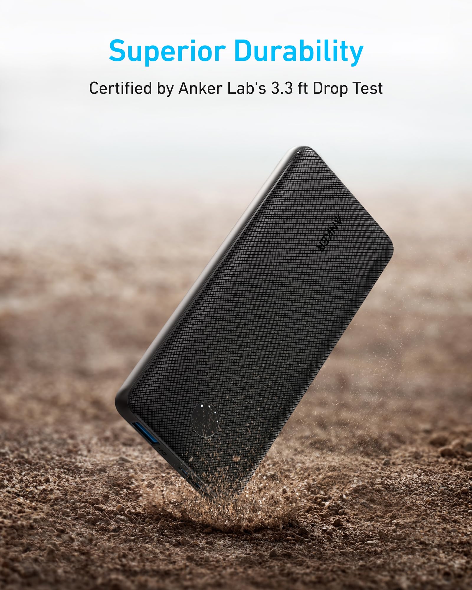 ANKER Power Bank (10,000mAh – 15W) – 1 USB-A / 1 USB-C / Micro USB | Black