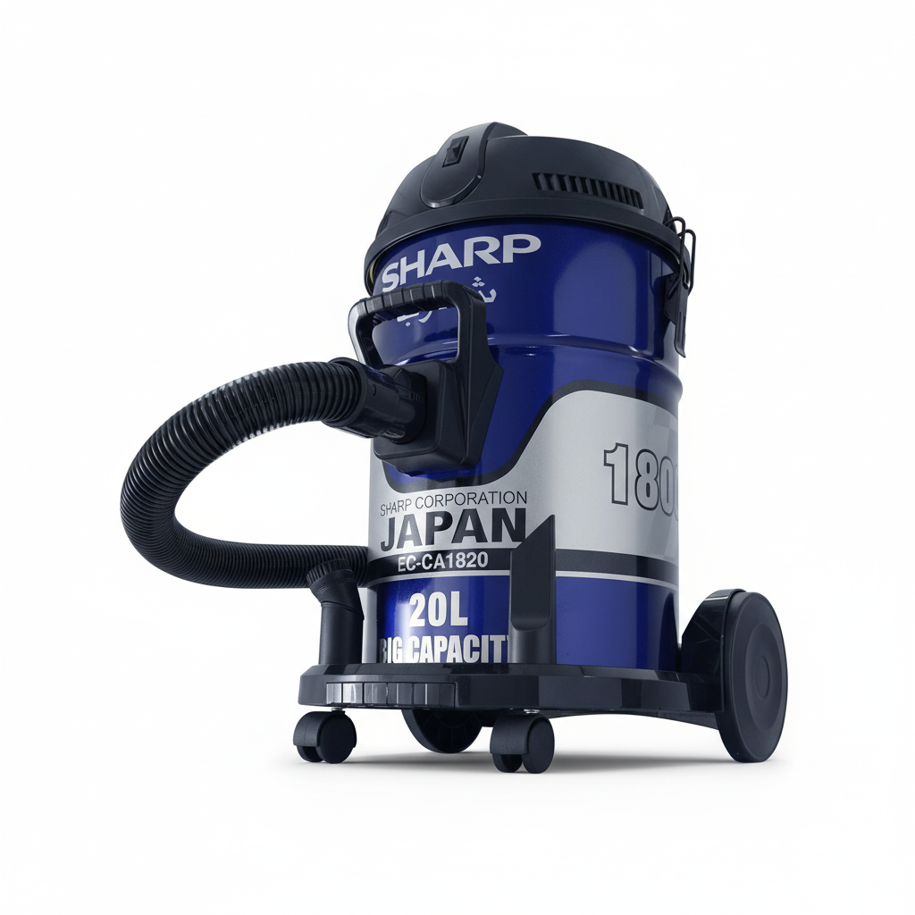 مكنسة كهربائية حوضية من SHARP سعة 20 لتر بقوة 1800 واط محرك نحاسي