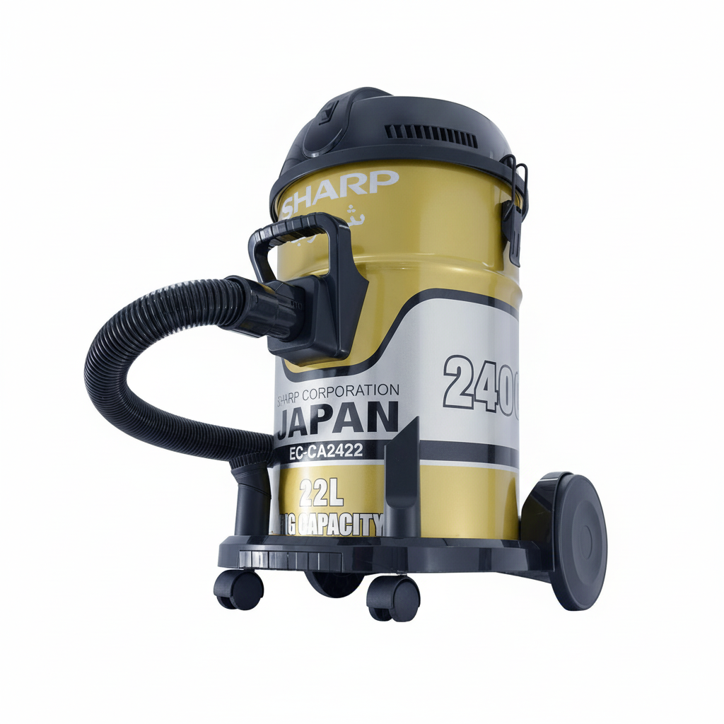 مكنسة كهربائية حوضية منSHARP  سعة 22 لتر بقوة 2400 واط | ذهبي