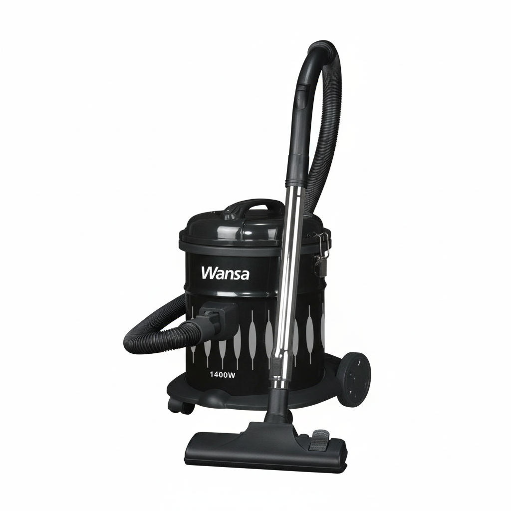 Wansa Drum Vacuum Cleaner, 1400W, 15 Liters | Black