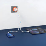 LZEL VoltCharge NanoCore – 30W GaN Transparent Wall Charger | Sky White / Dark Orange