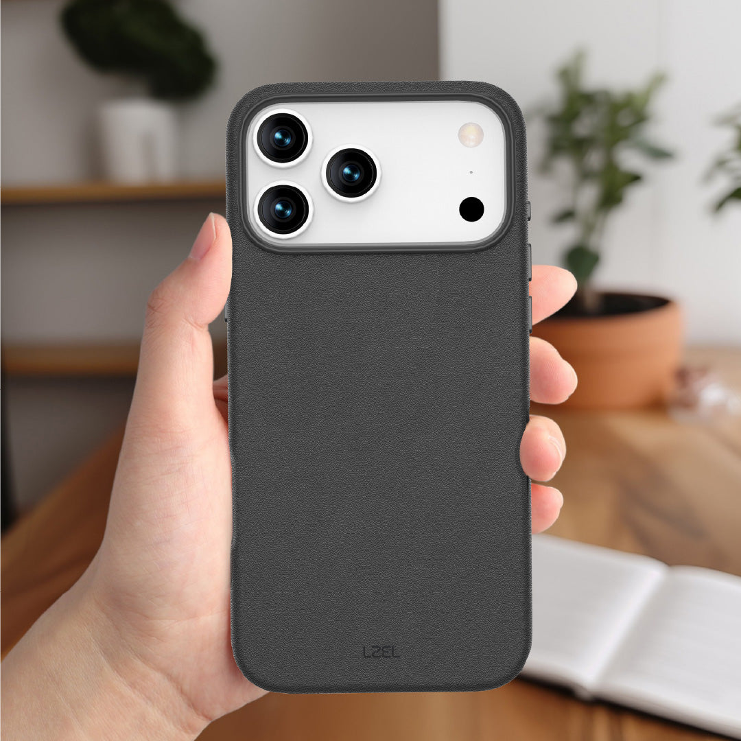 LZEL MagOrbio Leather Case for iPhone 17 Pro Max | Black