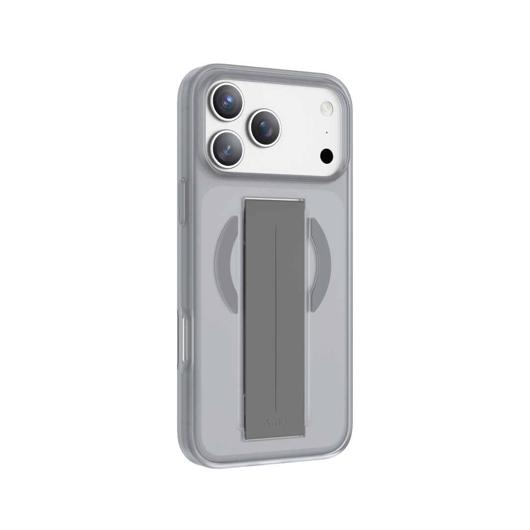 كڤر حماية سيليكون MagTrox Grip من أسلي جلوبال  متوافق مع MagSafe مع مسكة مريحة لهاتف iPhone 17 Pro | تيتانيوم طبيعي