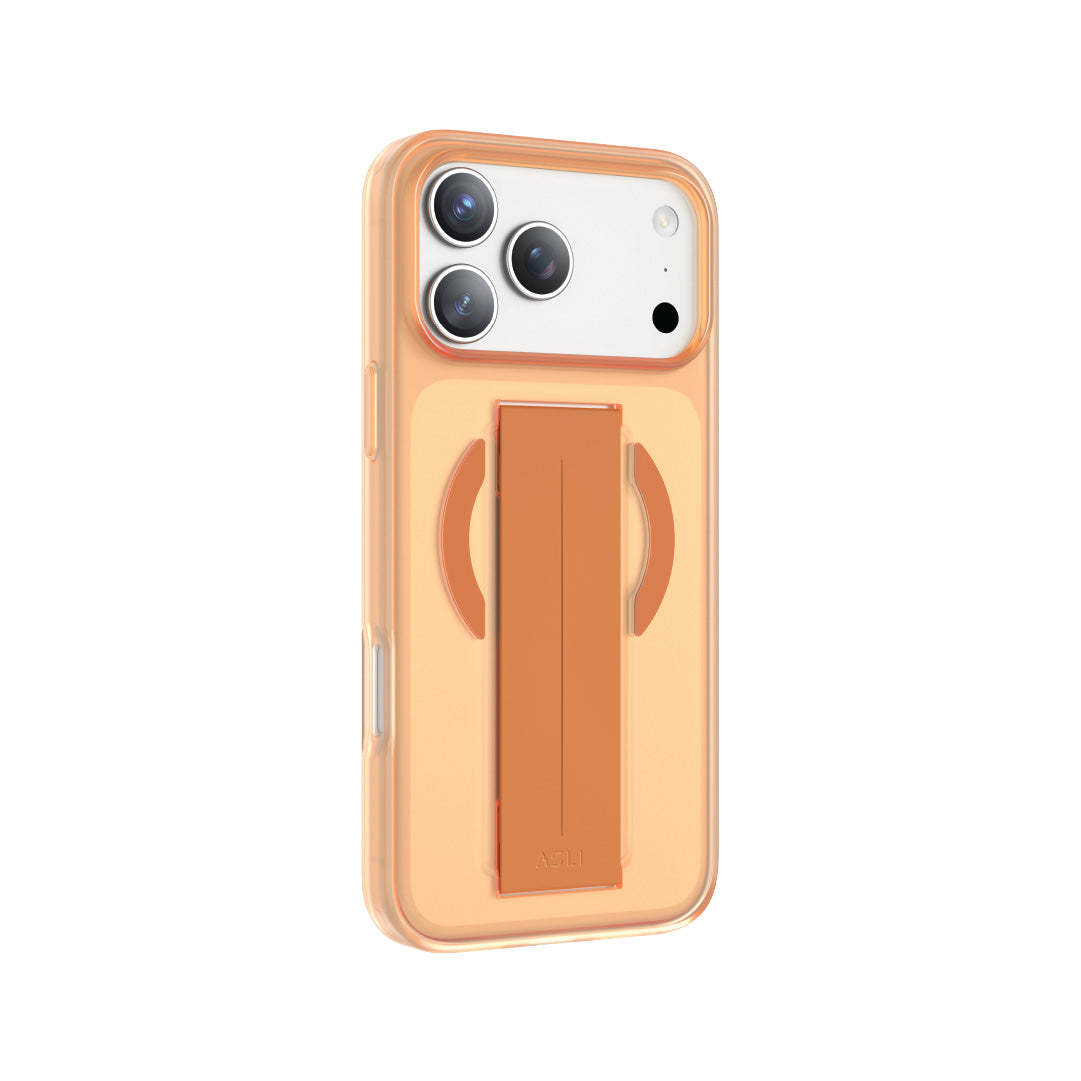 كڤر حماية سيليكون MagTrox Grip من أسلي جلوبال  متوافق مع MagSafe مع مسكة مريحة لهاتف iPhone 17 Pro | برتقالي تيتانيوم