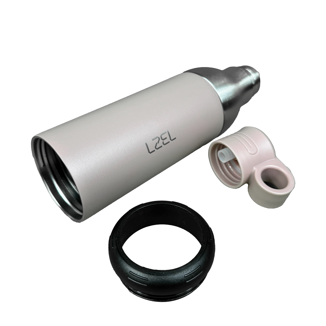 LZEL Natura Elva Vacuum Bottle Dual 400 mL + 400 mL | Milk Tea Aluminum