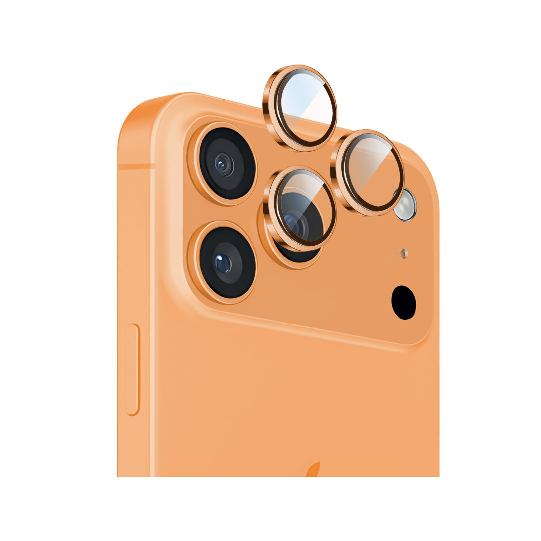 LZEL OptiShield Series HD Corning Camera Glass for iPhone 17 Pro/17 Pro Max | Papaya Orange
