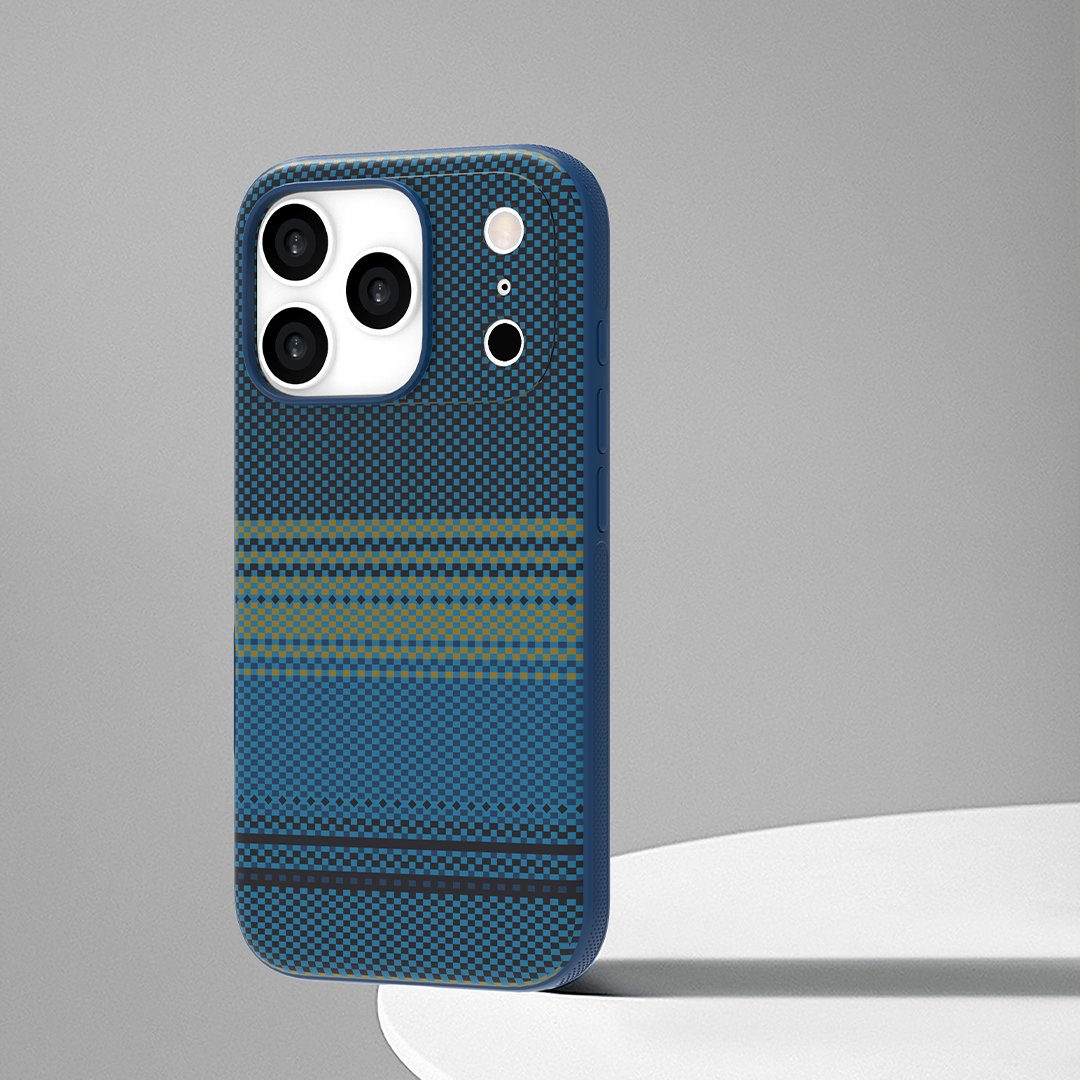 LZEL MagCarbon Splice Case for iPhone 17 Pro Max | Mix Blue