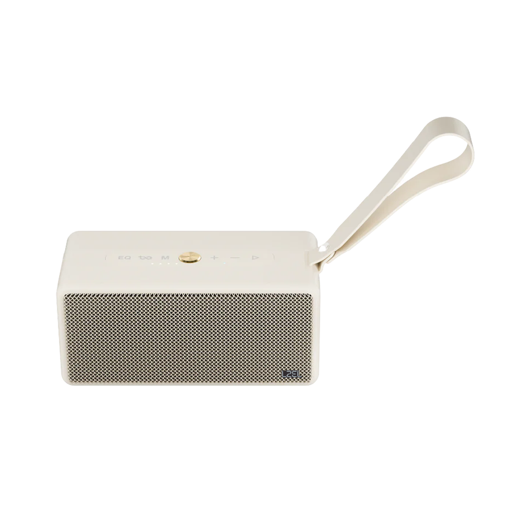 سماعة لاسلكية فاخرة LZEL Aquilasonus Xs مع صوت عميق – بلوتوث 5.4 – شحن سريع – بطارية 4000 مللي أمبير | بيج