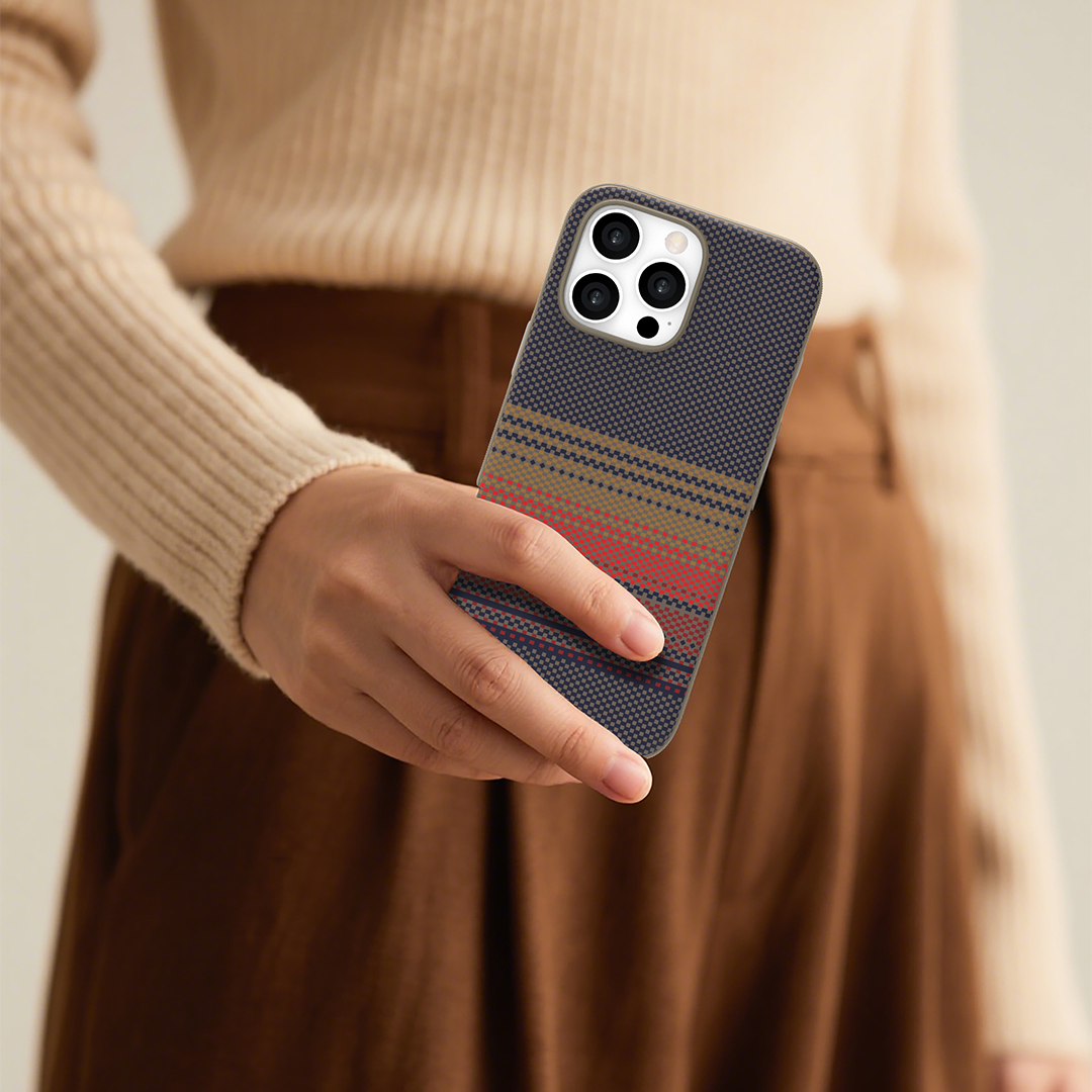 LZEL MagCarbon Splice Case for iPhone 16 Pro | Mix Brown