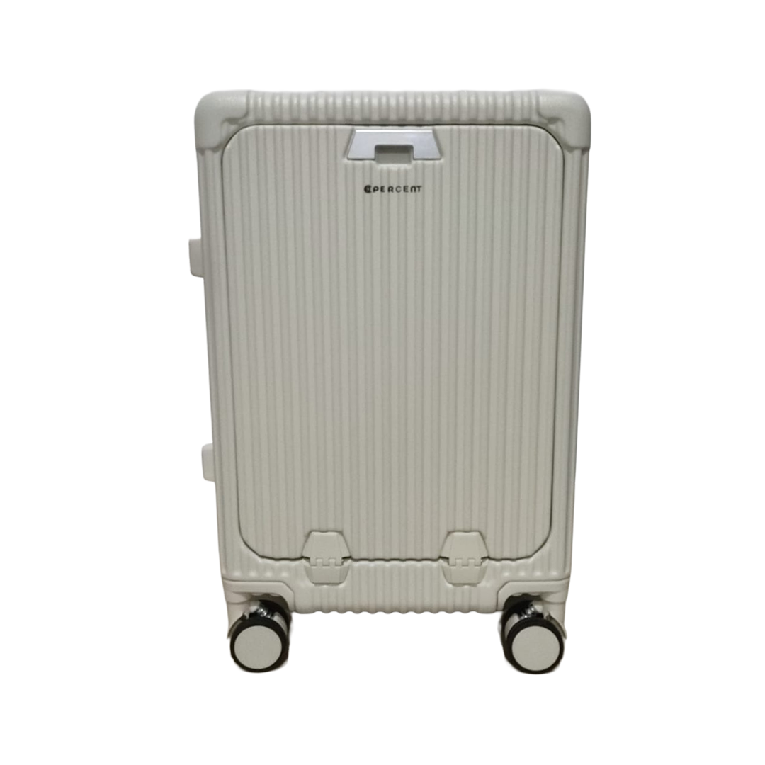 90 PERCENT 4 WHEELS  ABS aluminum FRAME  20 INCH SUITCASE | WHITE