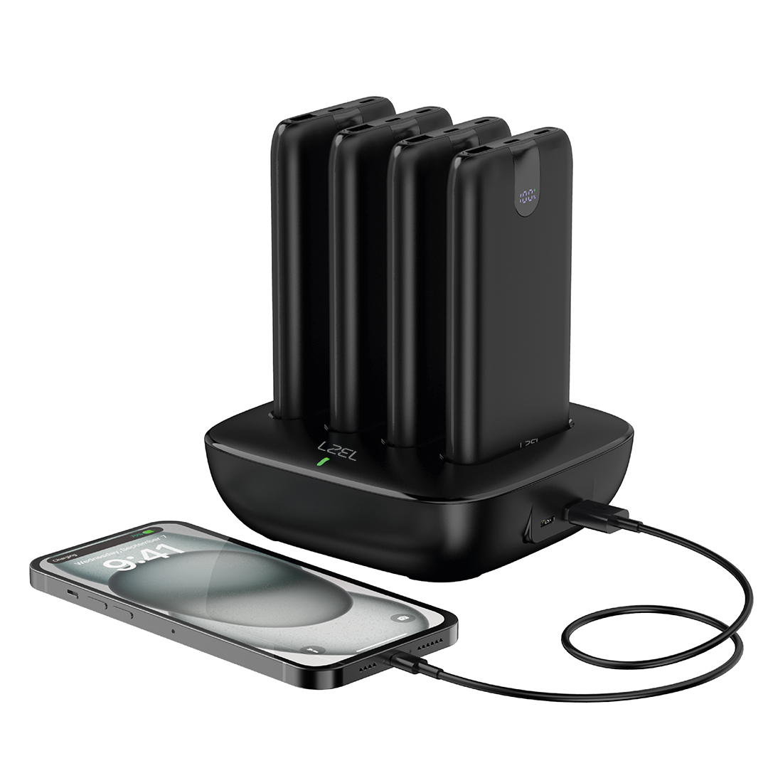 LZEL Quadra Energia Y Station 10000mAh Charging Station Built In Cable Lightning And Type-C | Black