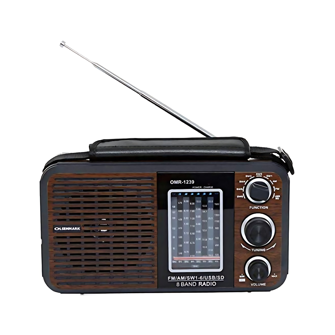 Olsenmark OMR1239 Rechargeable 8-Band Radio with USB & SD Card Music Player