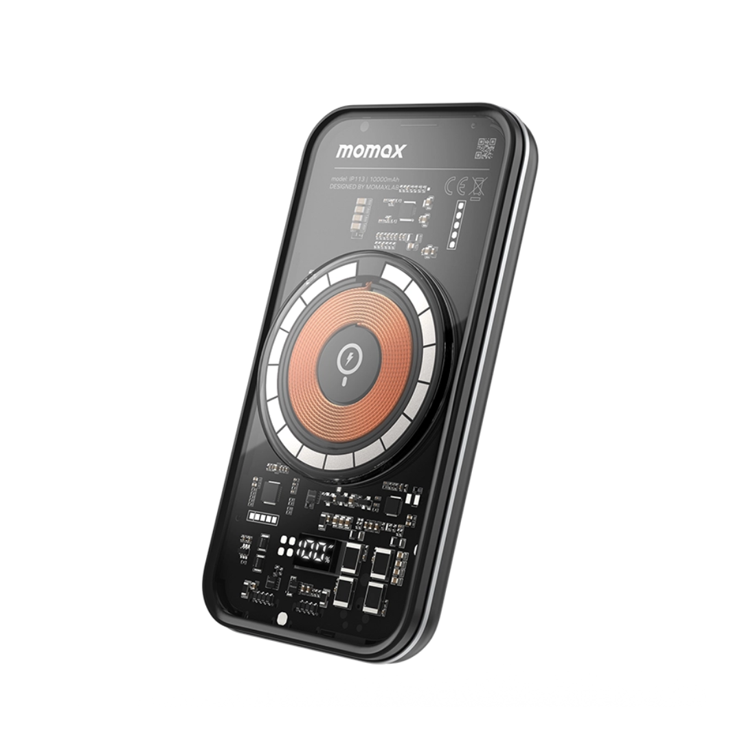 بطارية متنقلة Momax Q.mag Power 13 مغناطيسية لاسلكية – بسعة 10000mAh | أسود
