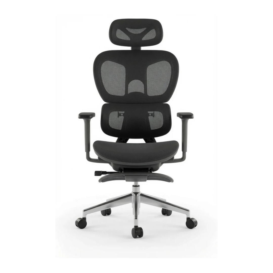 Executive Ergonomic Office Chair with Footrest & 3D Armrests | Black