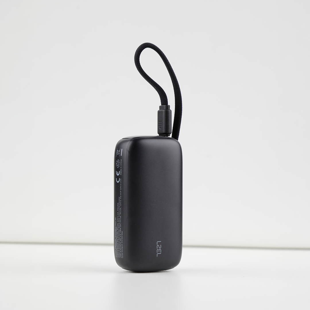 LZEL PrimeBrio Neo 5K Mini Power Bank 22.5W – 5000mAh, Detachable Type-C Cable