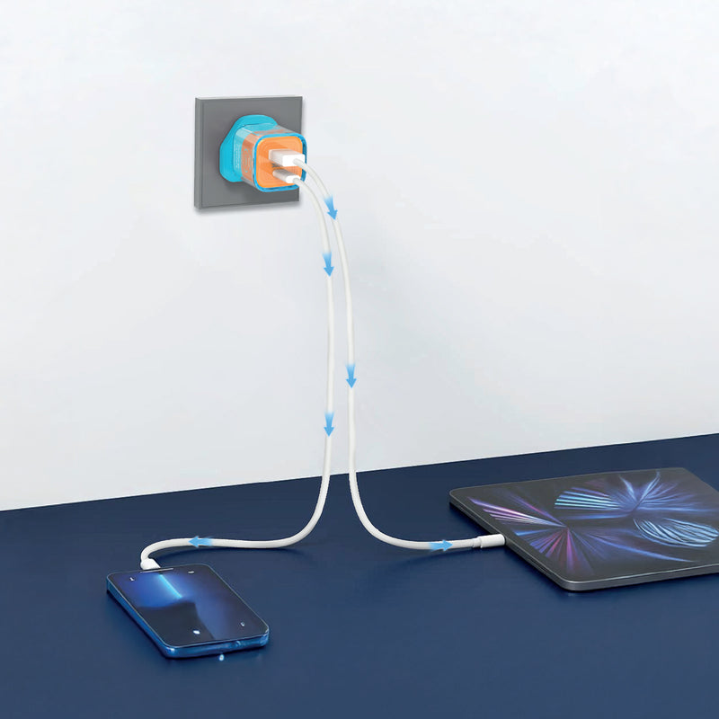 LZEL VoltCharge NanoCore – 30W GaN Transparent Wall Charger