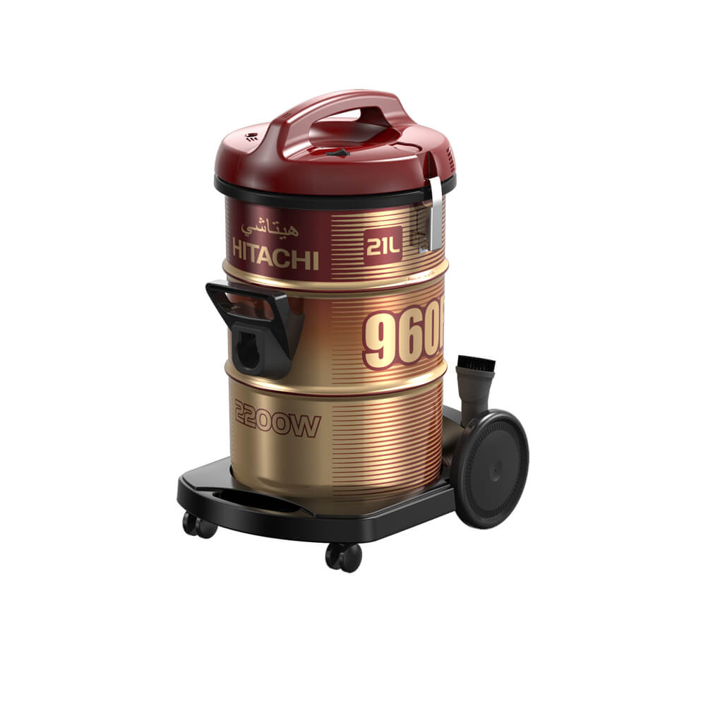 Hitachi Drum Vacuum Cleaner 2200W 21L | Burgundy Red