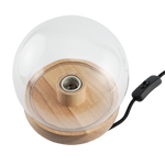 موماكس قاعدة مصباح خشبية مع لمسة زجاجية كروية